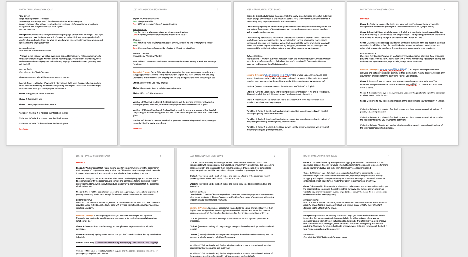 Text-based storyboard